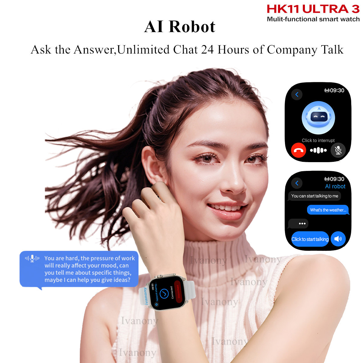 Nouvelle montre connectée HK11 - Smartwatch Watches For Girls avis et prix