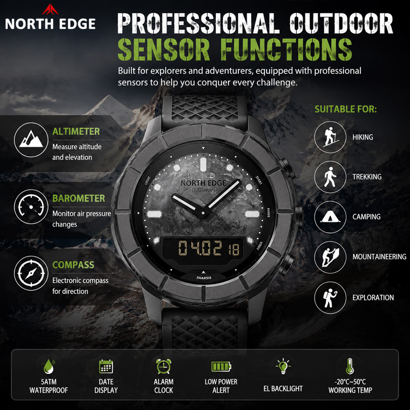 NORTH EDGE 2026 THARSIS Montre - Altimeter Compass Watch avis et prix